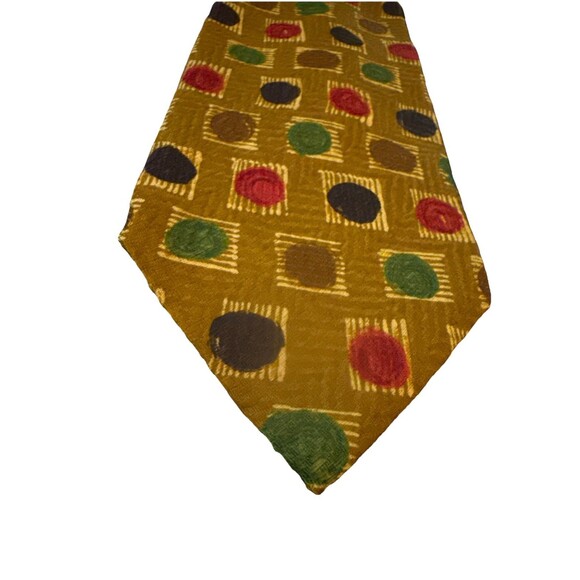 Ermenegildo Zenga Men’s Multicolor  Geometric Circles 100% Silk 4” Italian EUC - Picture 3 of 8